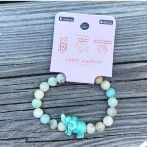 Simply Southern Aqua Elephant Beaded s Bracelet